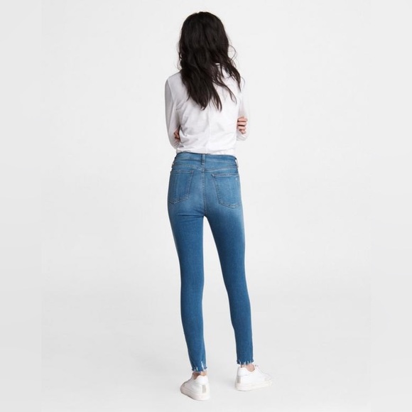 Rag Bone Nina High-Rise Skinny - Flint Slim Fit Ankle Mid Indigo Jean - Picture 3 of 3